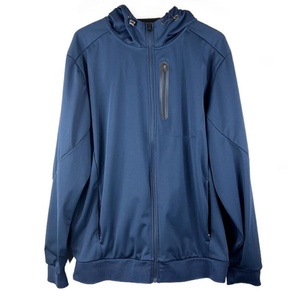 Mondetta Axiom Protection Hooded Active‎ Men's Full Zip Jacket Size XL Blue